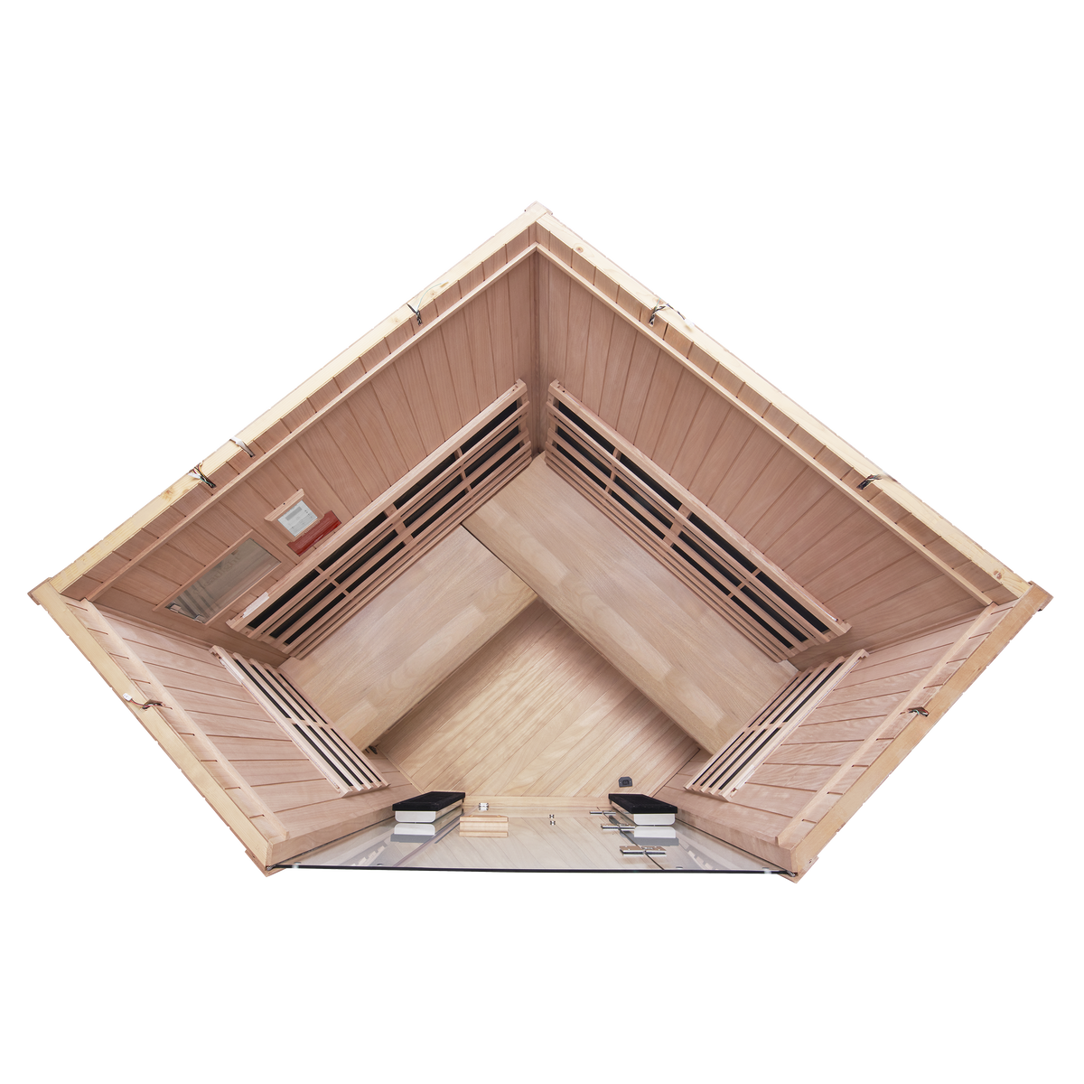 Sanctuary Corner 4 Person Sauna | Okoume Pro | EU Plug