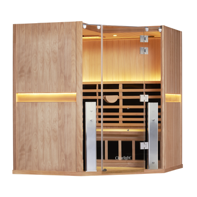 Sanctuary Corner 4 Person Sauna | Okoume Pro | EU Plug