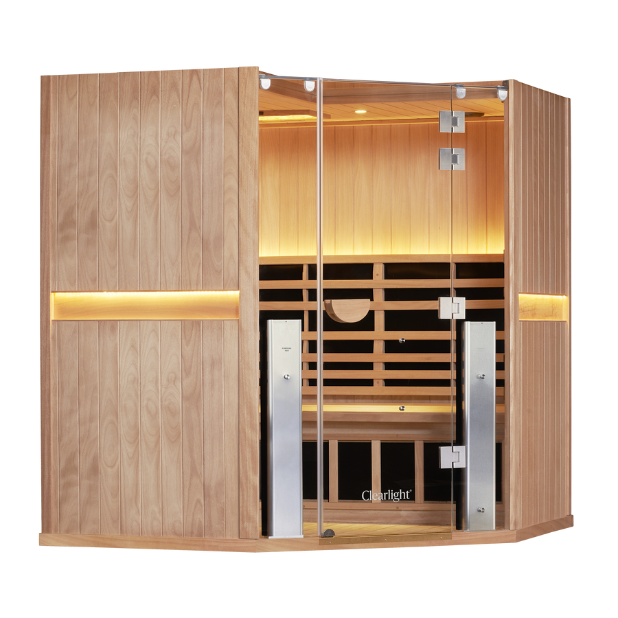 Sanctuary Corner 4 Person Sauna | Okoume Pro | EU Plug