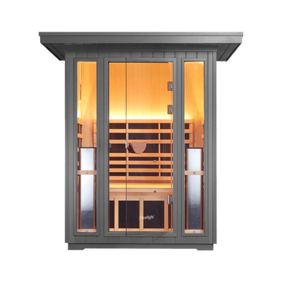 Sanctuary Outdoor 2 Person Sauna | Okoume | EU Plug