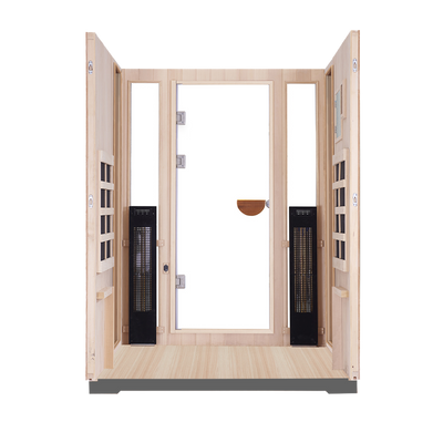 Sanctuary Outdoor 2 Person Sauna | Okoume | EU Plug