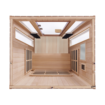 Sanctuary Outdoor 2 Person Sauna | Okoume | EU Plug
