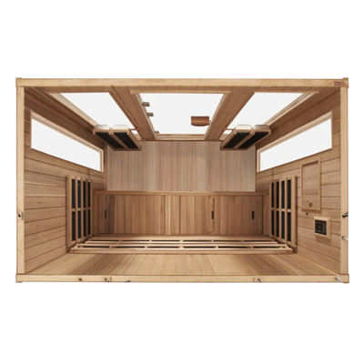 Sanctuary Outdoor 5 Person Sauna | Okoume | EU Plug