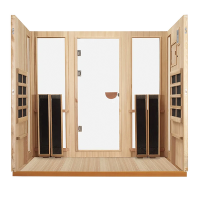 Sanctuary Outdoor 5 Person Sauna | Okoume | EU Plug